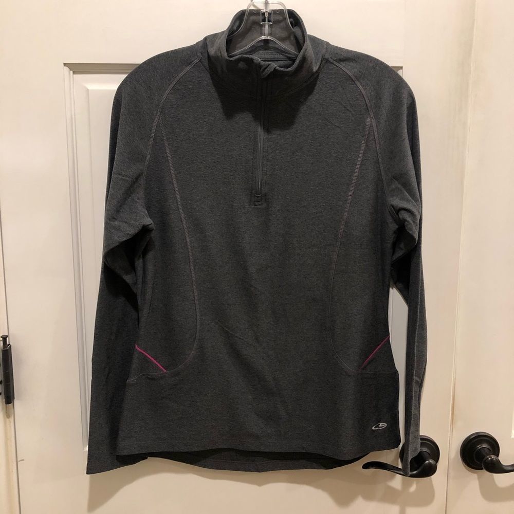 Champion (size medium) gray quarter zip pullover.